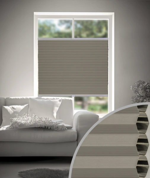 Wabenplissee Blackout Creme