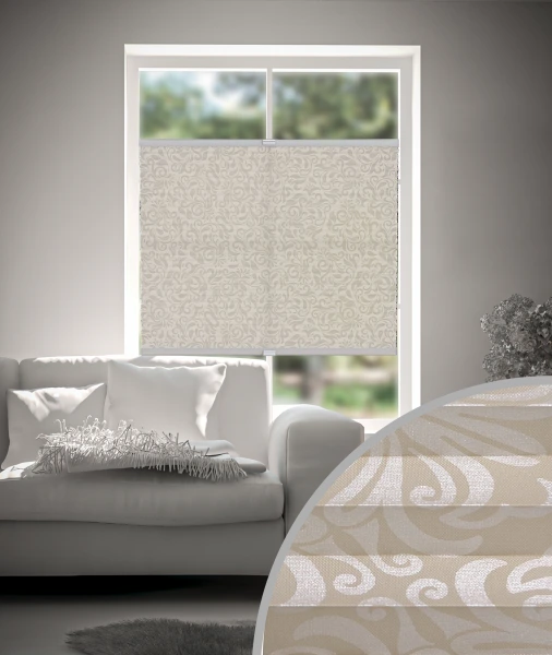 Plissee Oriental Metallic Beige