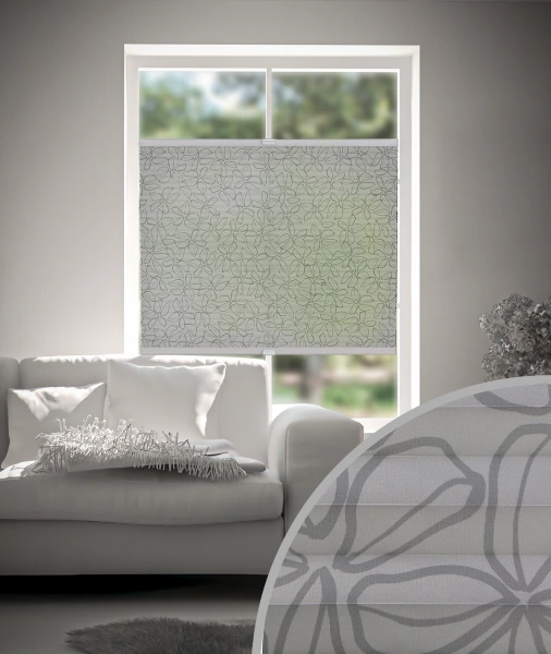 Plissee Clover Silber-Grau