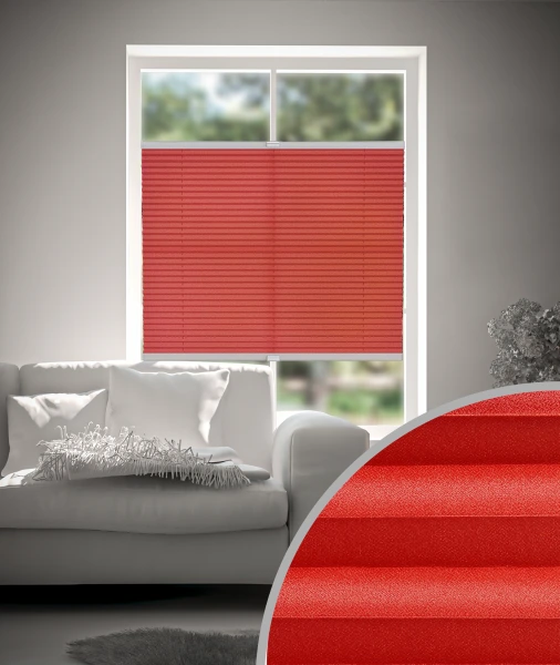 Plissee Premium Perl Rot