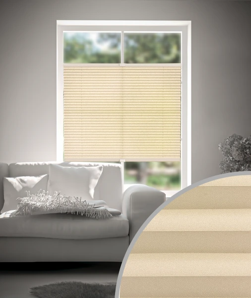 Plissee Premium Perl Hell-Beige