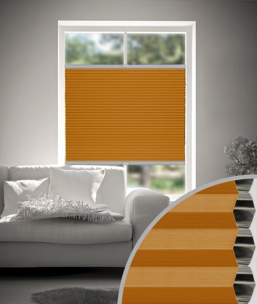 Wabenplissee Blackout Orange