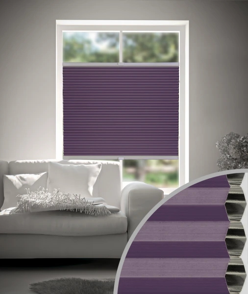 Wabenplissee Blackout Aubergine